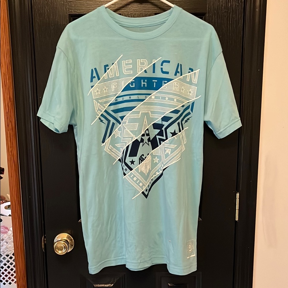 American Fighter Men's Blue Graphic T-Shirt